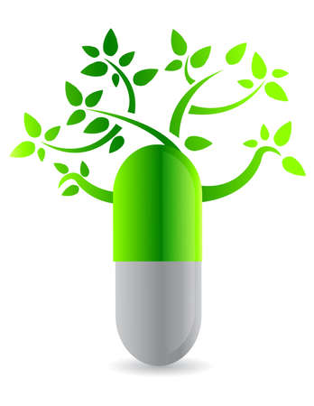 tree capsule illustration design on white backのイラスト素材