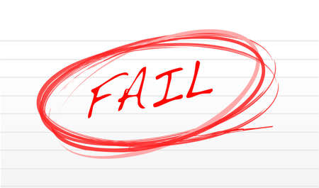 fail written on a notepad paper illustration design