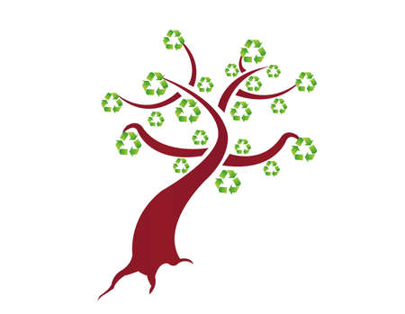 recycle tree illustration design on a white backgroundのイラスト素材