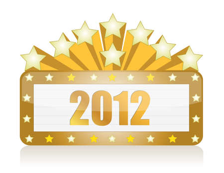 neon 2012 sign illustration design on whiteのイラスト素材