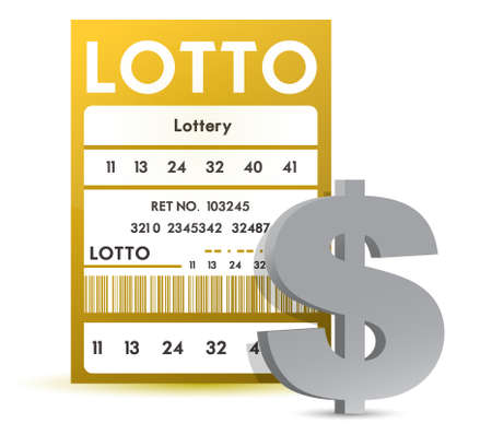 Lottery ticket with dollar sign illustration designのイラスト素材
