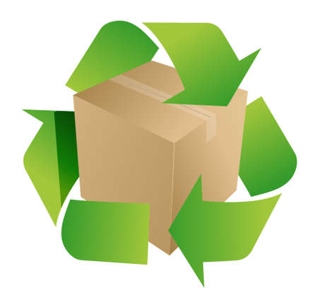 box recycle symbol illustration design on whiteのイラスト素材