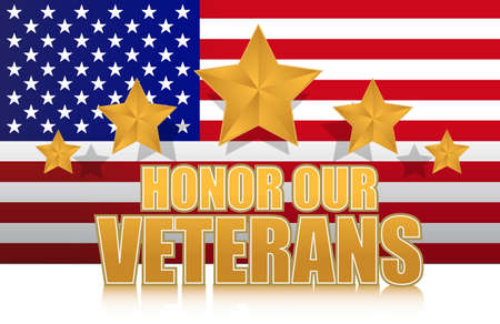 us honor our veterans gold illustration sign design on whiteのイラスト素材