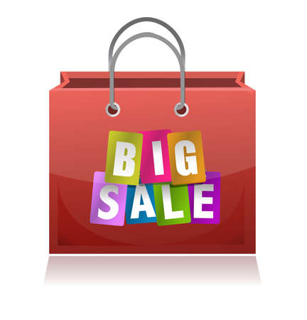 big sale shopping bag illustration design on whiteのイラスト素材