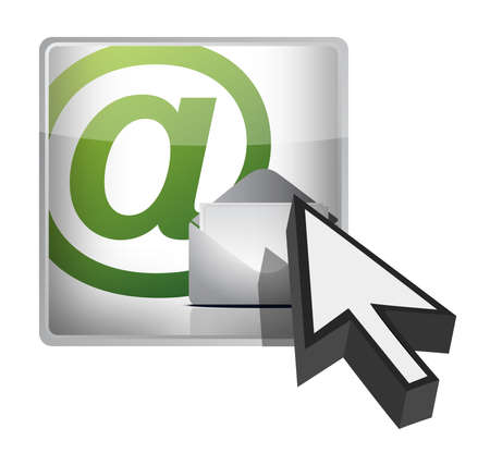 mail button and cursor illustration design on whiteのイラスト素材