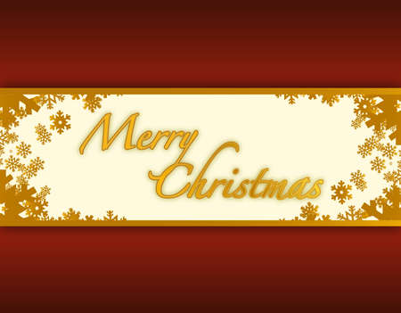 Merry christmas card illustration design with golden snowflakesのイラスト素材