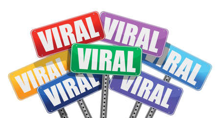 Viral marketing signs concept design on white backgroundのイラスト素材