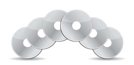 stack of cd / dvds illustration design over whiteのイラスト素材