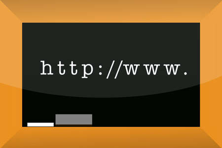 Website address drawn in chalk on a blackboardのイラスト素材