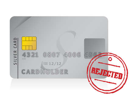 credit card rejected illustration design over whiteのイラスト素材