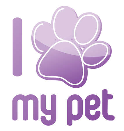 i love my pet illustration design on white backgroundのイラスト素材
