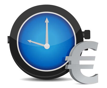 Time is money euro concept illustration on whiteのイラスト素材