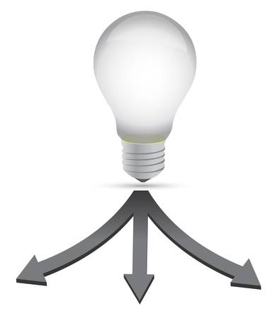 ideal destination lightbulb concept illustration over whiteのイラスト素材