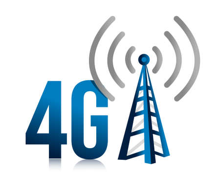 4G speed tower connection illustration design over whiteのイラスト素材