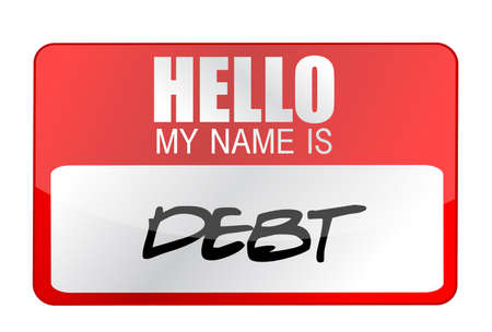 my name is DEBT name tag illustration designのイラスト素材