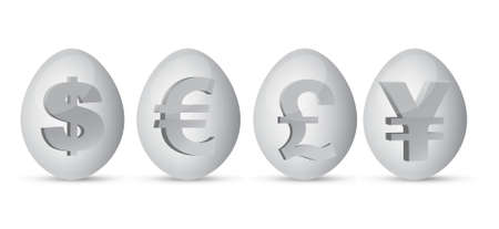 currency eggs illustration over a white backgroundのイラスト素材