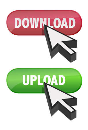 cursor on glossy buttons illustration design over whiteのイラスト素材