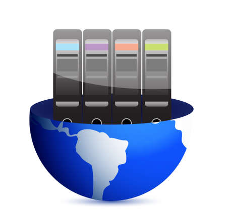 Servers and communication illustration design over whiteのイラスト素材