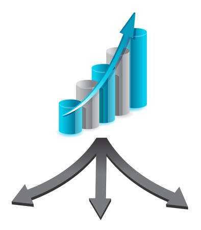 business graph illustration design over a white backgroundのイラスト素材