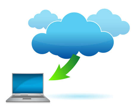 Cloud computing laptop concept illustration design over whiteのイラスト素材
