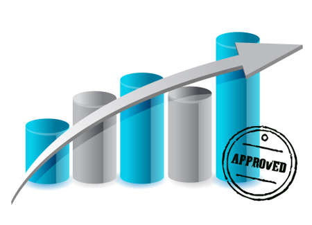 approved graph projection illustration design over whiteのイラスト素材