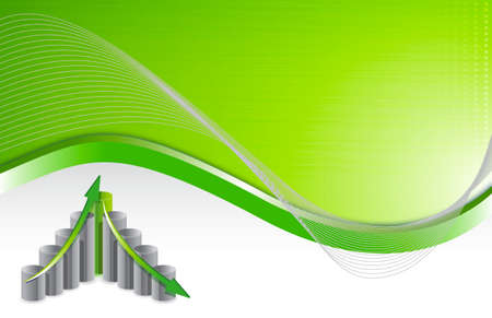 green wave chart business background illustration design のイラスト素材