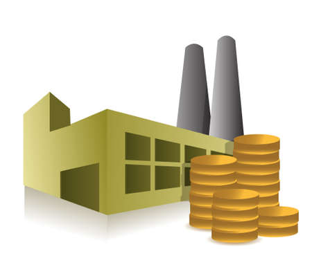 factory and profits illustration design over whiteのイラスト素材