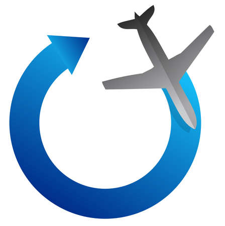 airplane arrow cycle illustration design over whiteのイラスト素材
