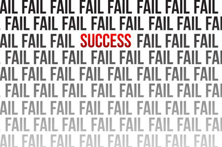 success around failure illustration design over whiteのイラスト素材