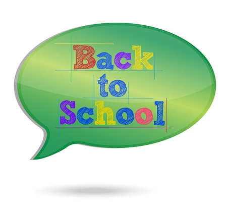 Back to School Message bubble illustration design over white backgroundのイラスト素材