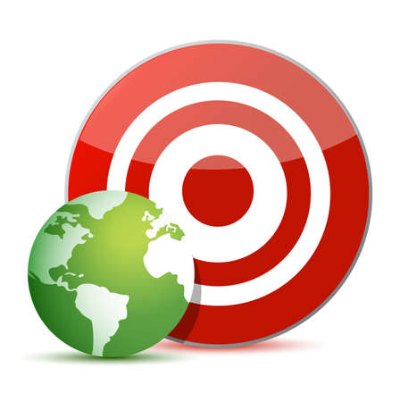 red target green globe illustration design over whiteのイラスト素材