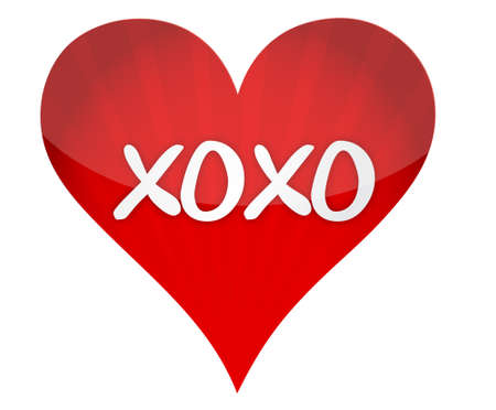 xoxo heart illustration design over a white backgroundのイラスト素材
