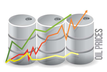 oil barrels - oil prices illustration design over whiteのイラスト素材