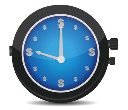 watch with a dollar sign on the dial illustration designのイラスト素材