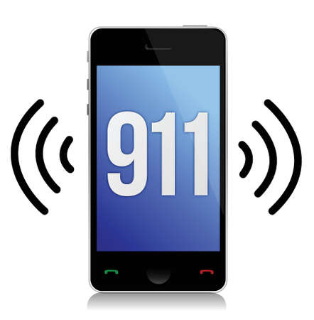 Emergency number 911 call illustration design over whiteのイラスト素材