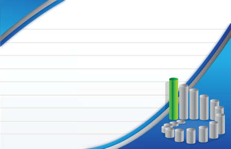 Blue business chart notepad background illustration designのイラスト素材