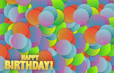 Happy birthday colorful card background illustrationの写真素材