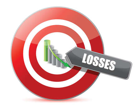 Problem - targeting losses target chart conceptのイラスト素材