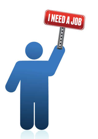 Icon with I need a job sign illustrationのイラスト素材