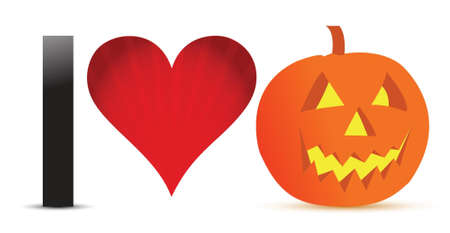 I love halloween pumpkin banner illustration designのイラスト素材