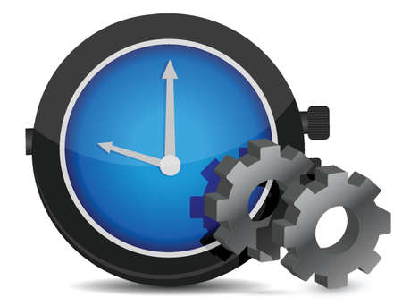 Watch and gears illustration design over whiteのイラスト素材