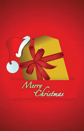 Christmas gift and hat illustration design backgroundのイラスト素材
