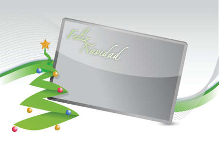 Spanish Christmas tree and banner background illustrationのイラスト素材