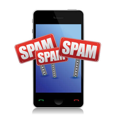 Modern phone with spam signs illustration designのイラスト素材