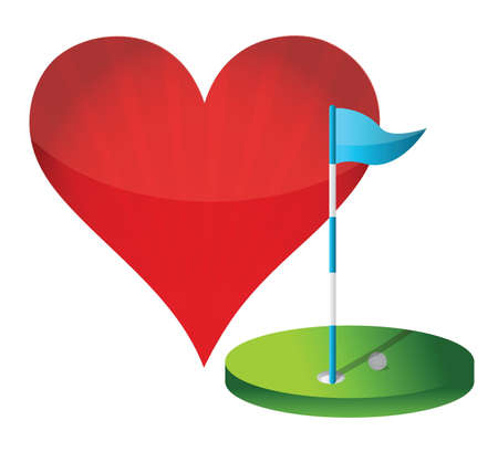 love golf concept illustration design over whiteのイラスト素材