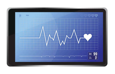 lifeline monitor and computer tablet illustration designのイラスト素材