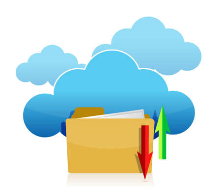 Cloud computing and folder upload illustration designの写真素材