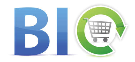 Bio shopping concept illustration design over whiteのイラスト素材