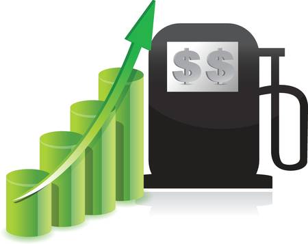 Gas cost increase graph illustration concept design over whiteのイラスト素材