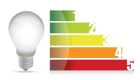 Lightbulb colorful graph illustration design over whiteのイラスト素材